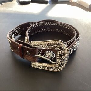 Nacona Rhinestone Cowgirl Belt, NEW Bling Brown